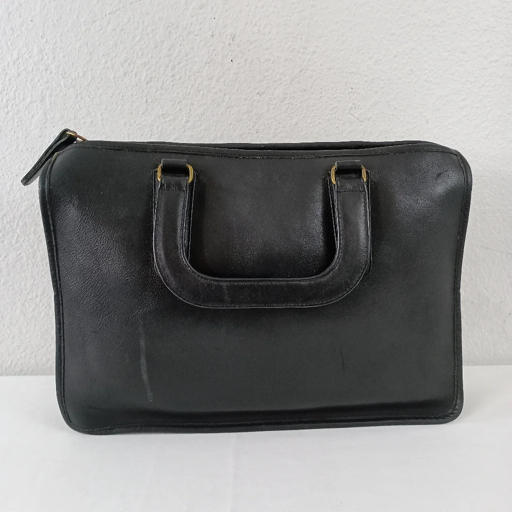 Vintage Coach Black Slim Satchel 310- 3934 - Picture 2 of 10